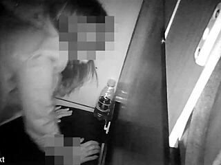 Gloryhole Tranny Sucks Thick Cock in Booth!