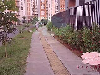 pregnant savannah watson fucks neighbor on building stairs