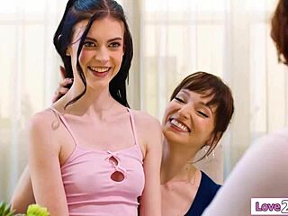 stepmom, feel my strapon as stepdaughter sits right on it!