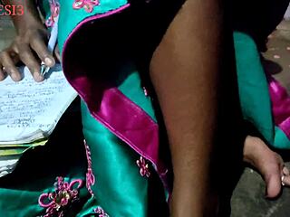 Desi Bhabhi Distracted from Book by Teacher's Cock in Bedroom Fuck