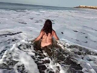 Stepmom Demands Nude Beach Photoshoot With Stepson's Huge Cock!