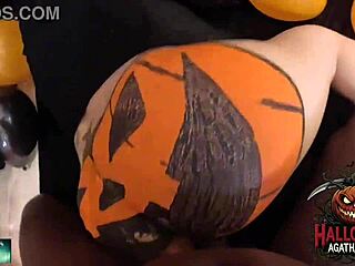 Brazilian milf halloween pumpkin bbc pounding