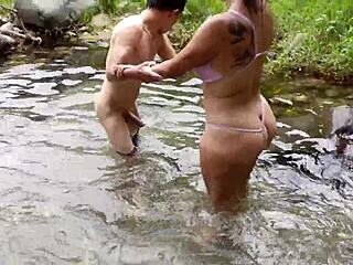 Busty Big-Ass Stepmom Pounds Old Pervert's Cock by Country River