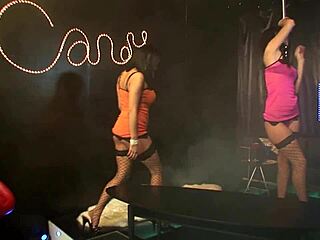 brunette lesbian strip club sex after show?