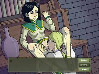 Blonde Coed Nerd Licks and Fucks Teacher in Classroom Cumshot