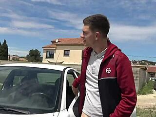 WATCH HIM POUND A YOUNG BLONDE STRANGER IN THE FIELD!