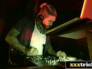 Shy Russian Girl Deepthroats in DJ Booth Then Fucked on Turntables