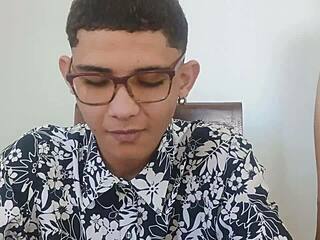 Skinny nerdy young cutie punished nasty by horny school director first time