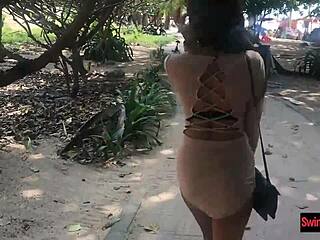 Petite thai teen girlfriend bends for amateur hotel doggystyle pounding