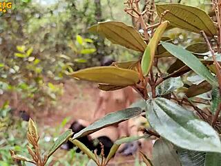 Annie Marin returns for deepthroat and monster cock sex in forest