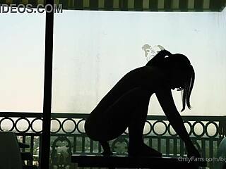 Bigtittygothegg Silhouette Rides Dildo On Shaved Pussy