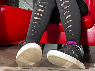 Wow! Milf Goddess Teases Wrinkled Toes in Socks and Barefoot Under Desk Close Up