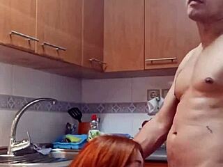 suegra's wet pussy for breakfast in kitchen quickie creampie