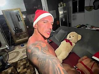 merry christmas babe taking my brazilian nerd teen cock deep and creampie inside pov