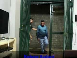 Wife's lover revealed, hubby joins for double penetration in red sheer