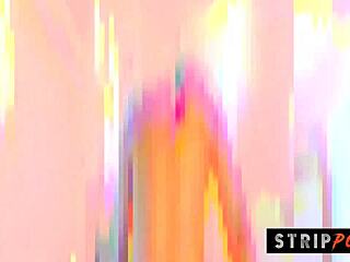 brazilian beauty strips teases then gulps down monster cock deep