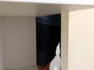 Spying blonde shower changes clothes spots me what happens next