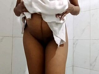 Pregnant Latina Stepmom Craves Anal Dildo Play While Bathing Seductively