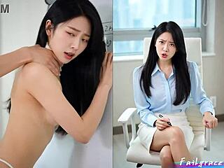 Korean webcam girl's ai sfw vs nsfw solo tease fail