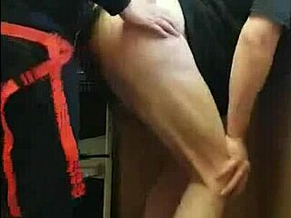 pegging boyfriend's ass from kitchen to public field bathroom atm