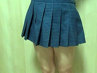 wanna see this sexy japanese schoolgirl's anal play in bloomers gym clothes see-through panties swimsuit