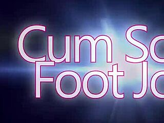 sock footjob drips with hidden cum surprise