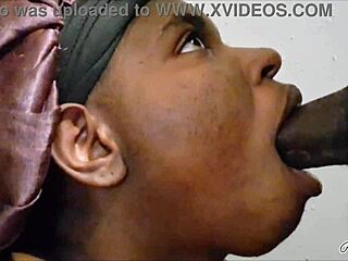 Girlfriend slowly deepthroats huge BBC cum in mouth for cuckold husband