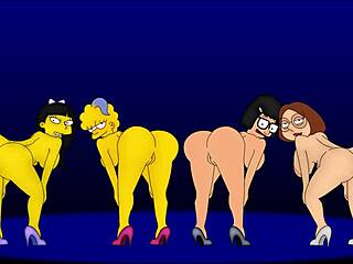 lisa simpson tina belcher and amy wong shake in daddy's cartoon dance