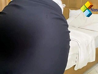 Hotel cleaner catches naked BBC then fucked doggystyle creampie