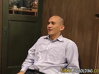 Cuckold babe gulps down every drop after femdom humiliation