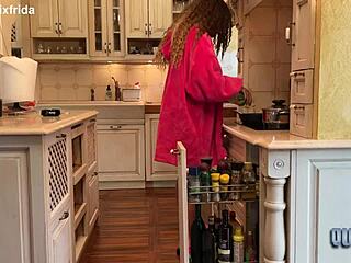 slipping out of furry slippers to show off bare kitchen toes 🦶😘 tattooed feet fun!