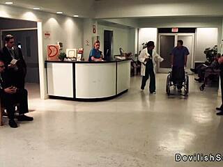 sexy nurse sucks cock for hot cop patient