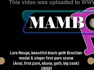lara rouge black goth brazilian model's first anal big cock ob582
