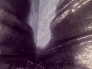 She desperately soaks her jeans