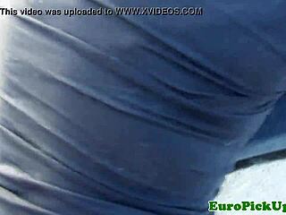 Picked up brunette babe outdoors paid for bent over anal doggystyle