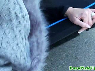 Picked up brunette babe outdoors paid for bent over anal doggystyle