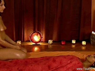 Indian couple indulges in oiled erotic body massage intimacy