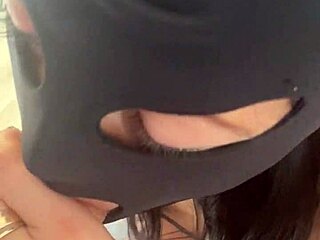 red lipstick milf mommy sucks cock deep then doggy squirt in fishnets taboo wife