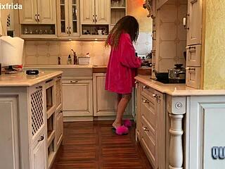 slipping out of furry slippers to show off bare kitchen toes 🦶😘 tattooed feet fun!