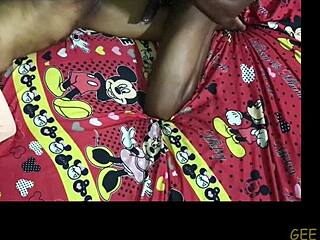 shuga seduces sweet ebony babe into rough pussy licking and tit sucking frenzy