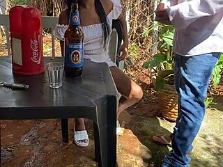 A naughty 60-year-old sneaks off to fuck a hot girl right in the bar