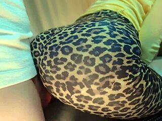 Lilykoti's Big Tits Bounce in Leopard Leggings Creampie Fuck Fest