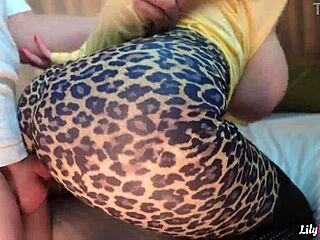Lilykoti's Big Tits Bounce in Leopard Leggings Creampie Fuck Fest