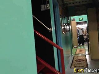 Cuckold babe gulps down every drop after femdom humiliation