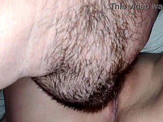 Cuckold Husband's Friend Licks Wife's Shaved Pussy Before Bed