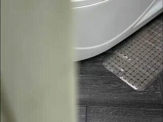 pervy stepson spies milf's huge ass gaping pussy toy ride in shower