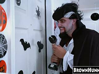 Halloween Treats Petite Chocolate Teen's Tight Pussy