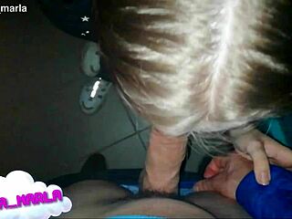 Fitness babe gives blowjob cum in mouth outdoors