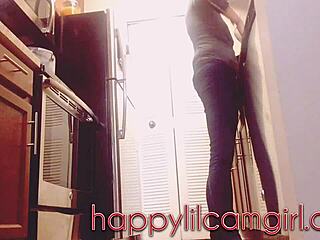 Giantess Girl Ignores Tiny You While Cleaning Kitchen Voyeur Webcam
