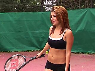 blonde babe and brunette bend over tennis court taking big cocks cowgirl then facial cumshots